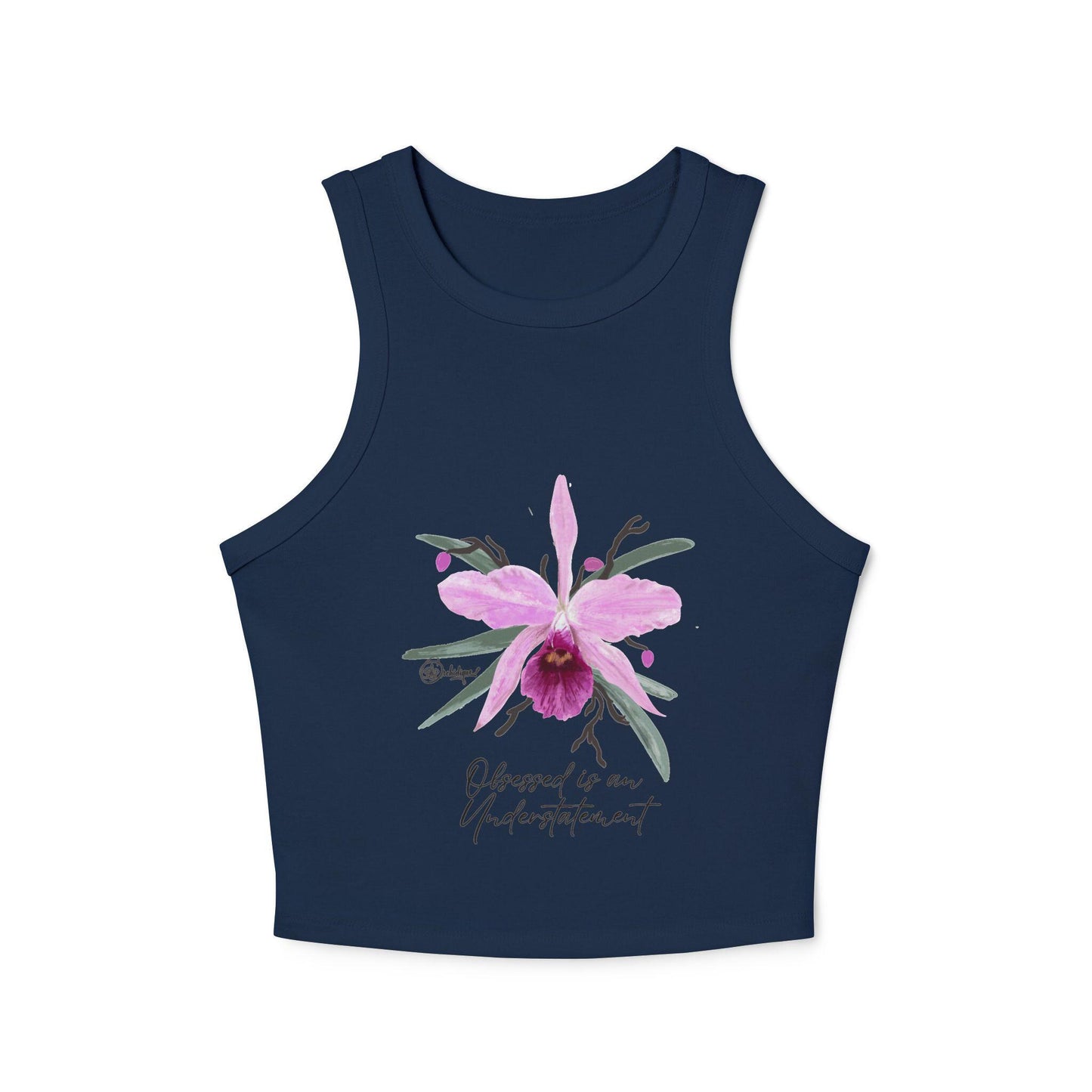 Floral Racer Tank Top, Summer Top, Gift for Her, Orchid Graphic Tank, Cute Casual Wear, Inspirational Quote Top