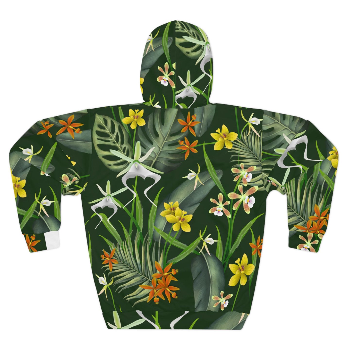 Tropical Floral Unisex Pullover Hoodie, Cozy Casual Wear, Nature Lover Gift, Spring Style, Beach Vibe, Unisex Hoodie