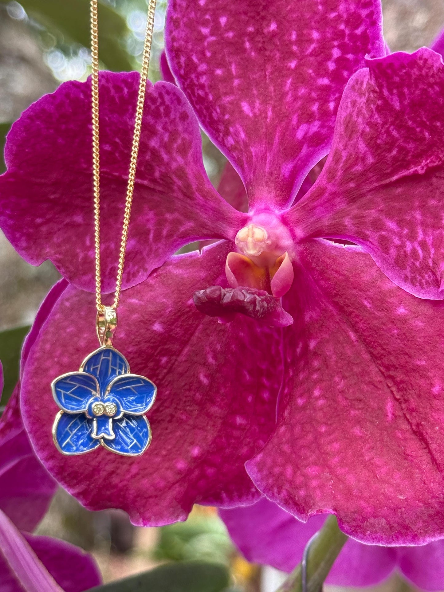 Blue or Purple Orchid Vanda Flower Jewelry โข Vanda Bloomers Collection โข Earrings, Pendant or Ring Gift for Her