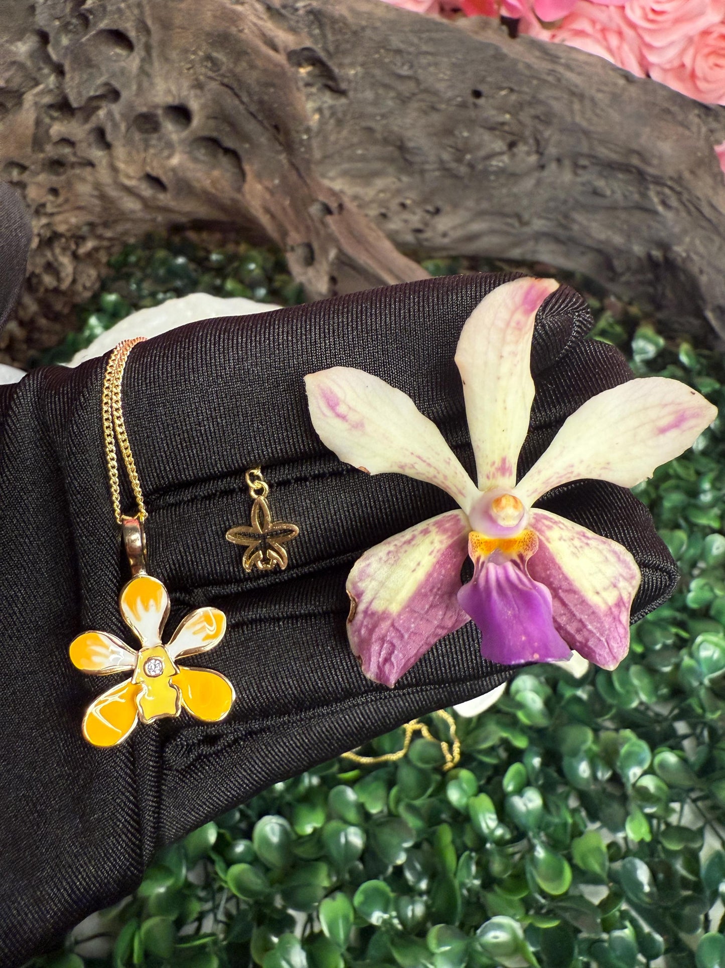 Vanda Butterfly Orchid Vanda Flower Pendant Jewelry • Vanda Muse Collection • Ring Gift for Her