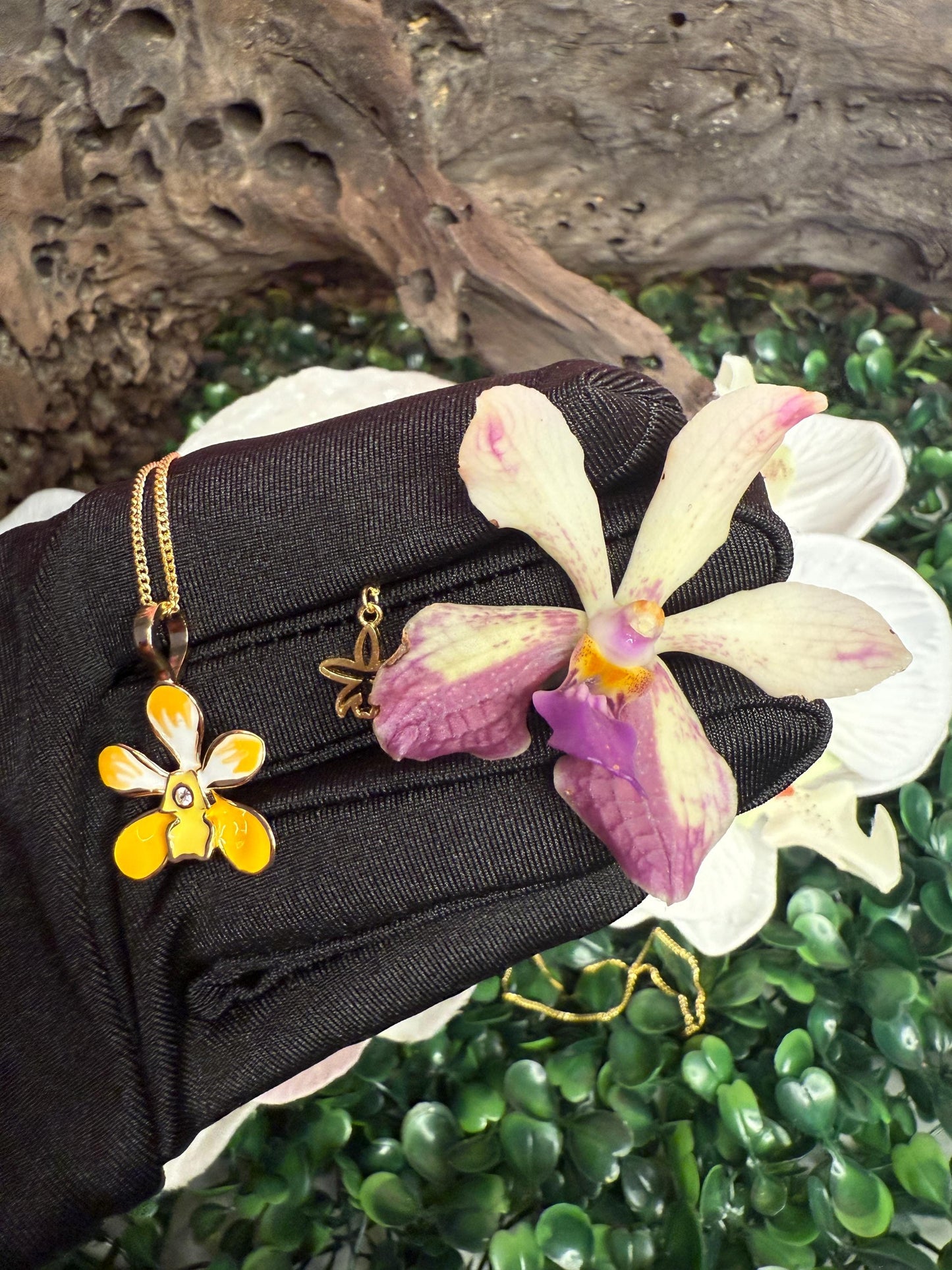 Vanda Butterfly Orchid Vanda Flower Pendant Jewelry • Vanda Muse Collection • Ring Gift for Her