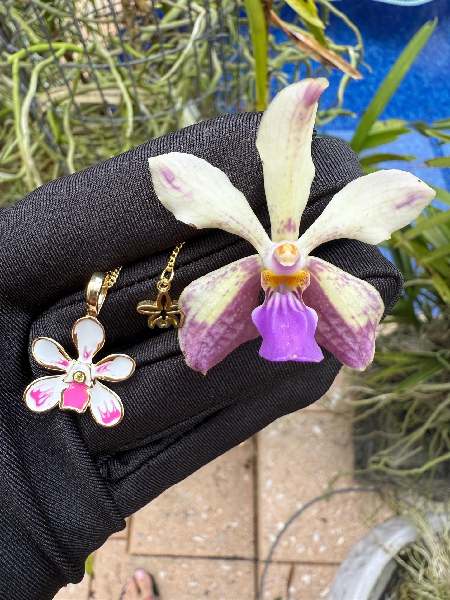 Vanda Luzonica-inspired Orchid Vanda Flower Pendant Jewelry • Vanda Muse Collection • Gift for Her