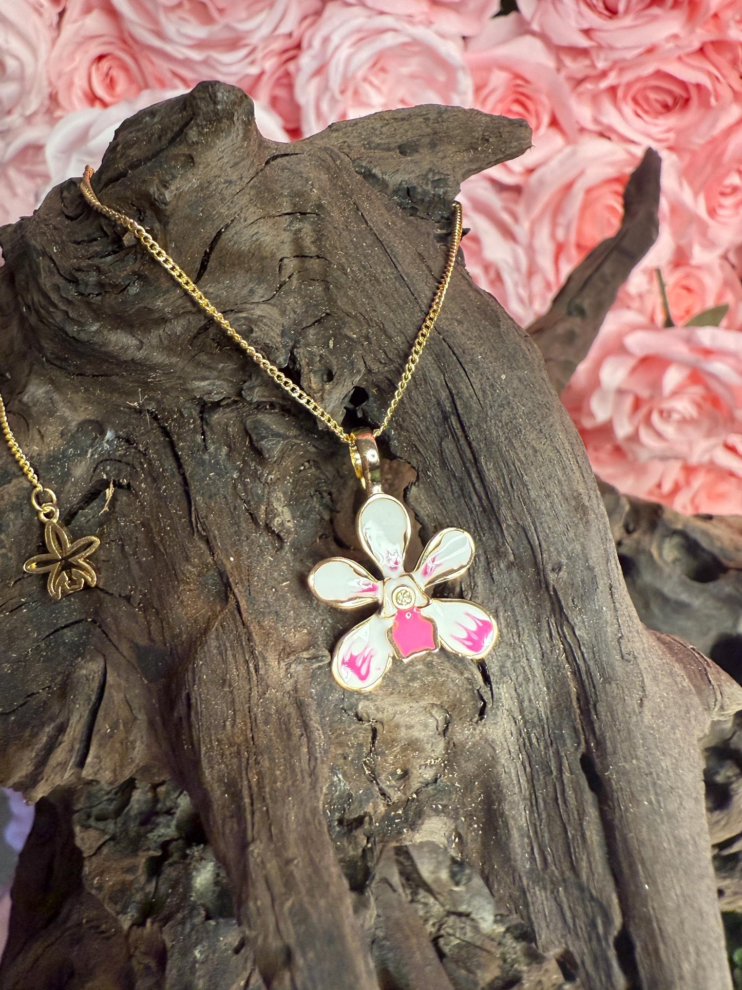 Vanda Luzonica-inspired Orchid Vanda Flower Pendant Jewelry • Vanda Muse Collection • Gift for Her