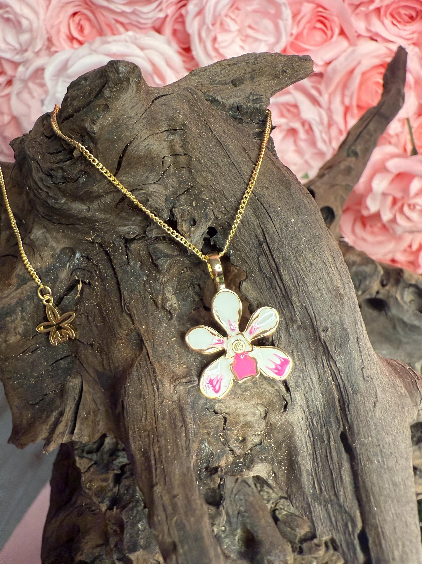 Vanda Luzonica-inspired Orchid Vanda Flower Pendant Jewelry • Vanda Muse Collection • Gift for Her