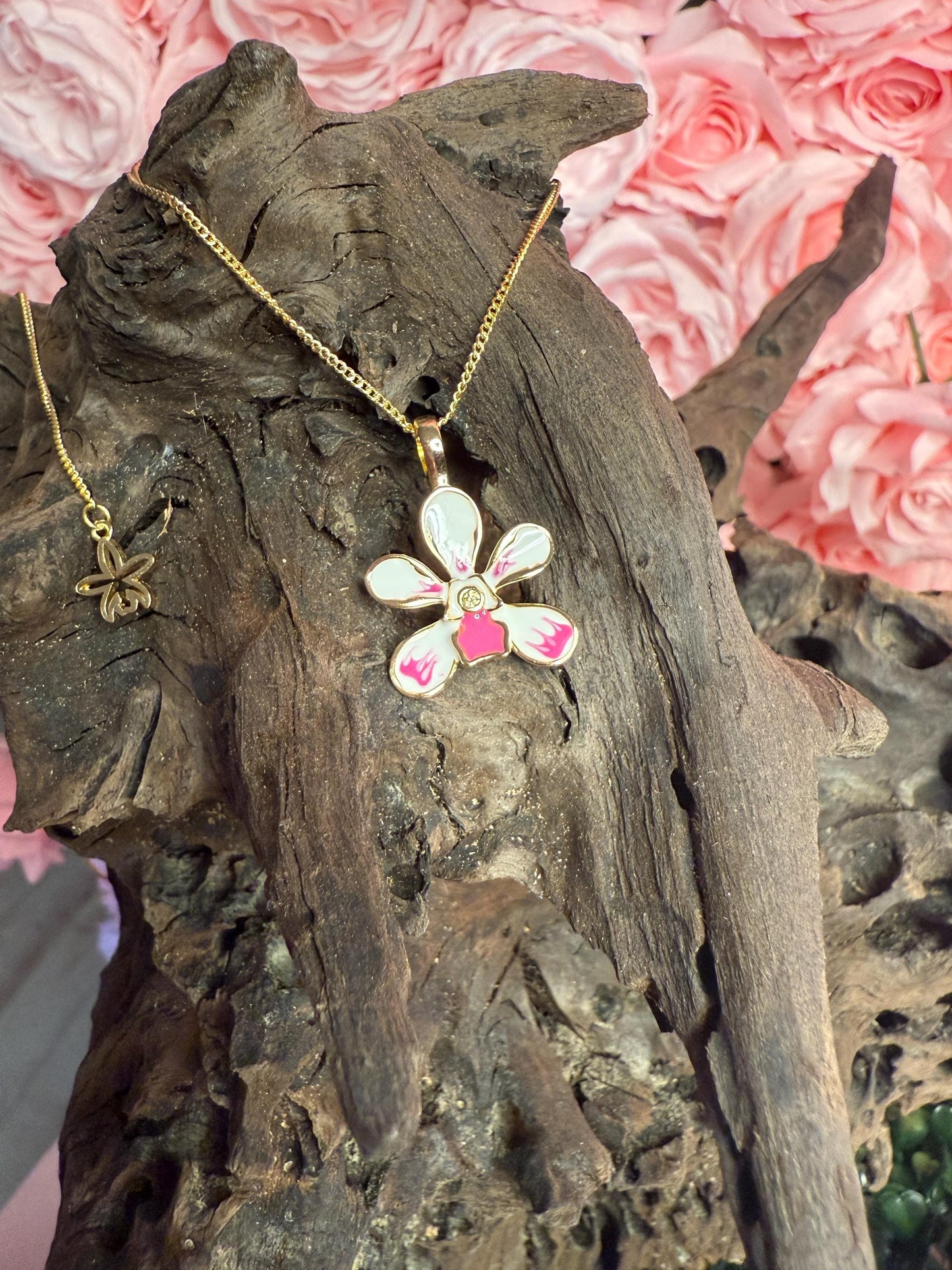 Vanda Luzonica-inspired Orchid Vanda Flower Pendant Jewelry • Vanda Muse Collection • Gift for Her