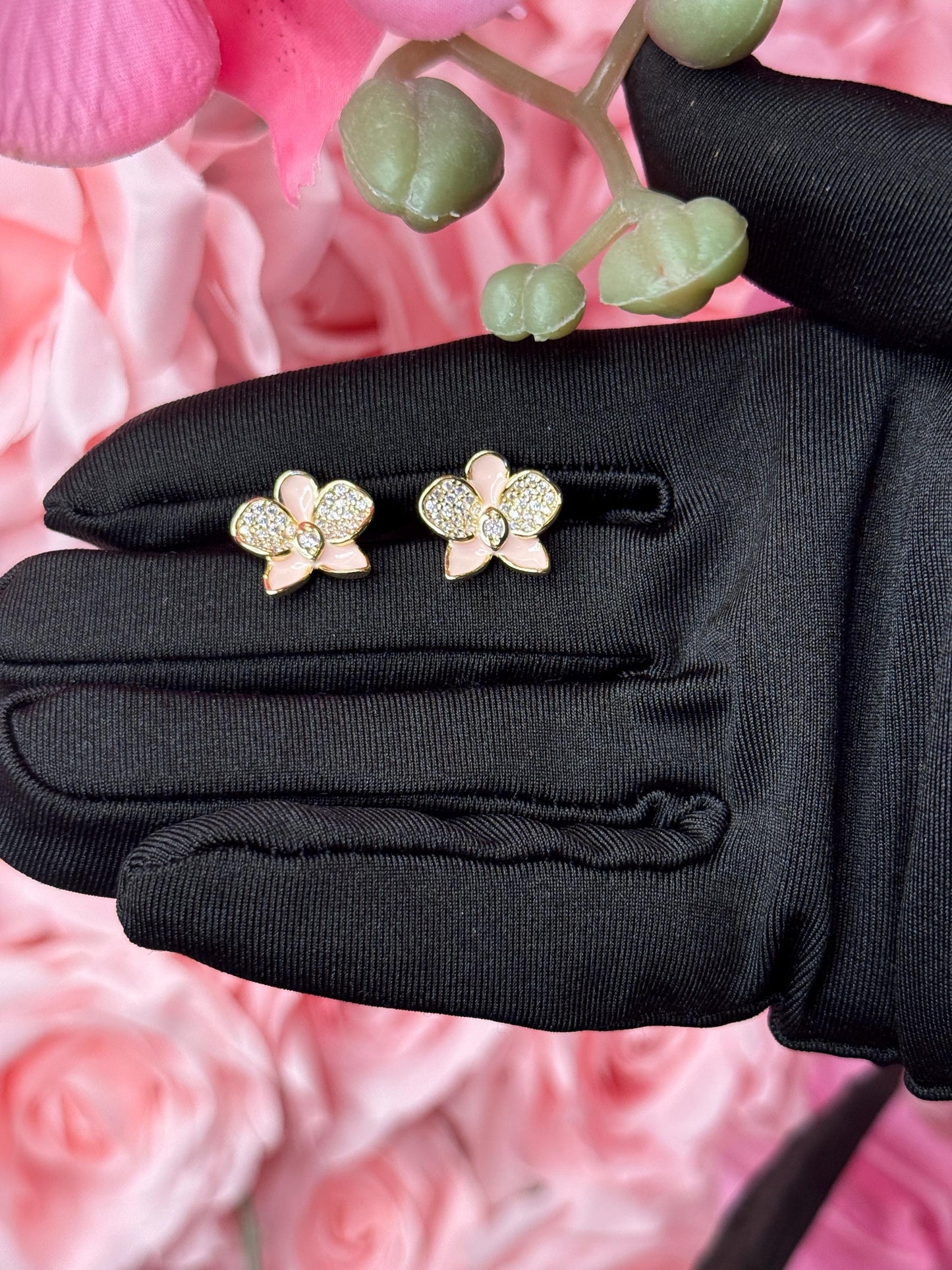 Baby Pink Phalaenopsis Orchid Flower Jewelry Set β’ Flowers Studs β’ Orchid Flower Pendant Necklace β’ Orchid Ring β’ Whispers Glow Collection