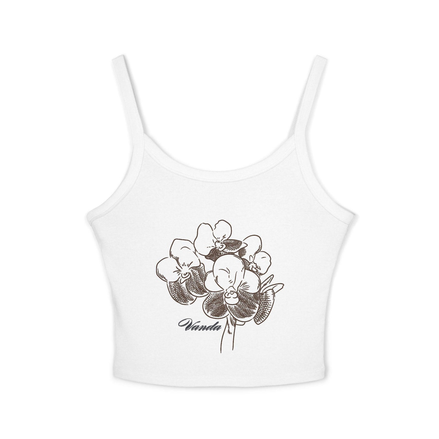 Vintage Vanda Orchid Tank Top, Floral Spaghetti Strap Top, Summer Loungewear, Boho Fashion, Gift for Her