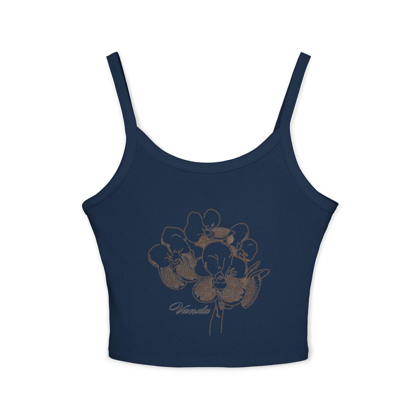 Vintage Vanda Orchid Tank Top, Floral Spaghetti Strap Top, Summer Loungewear, Boho Fashion, Gift for Her