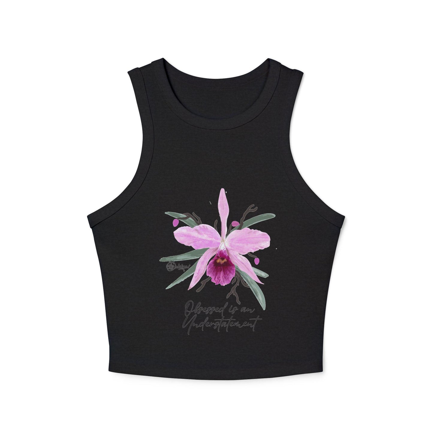 Floral Racer Tank Top, Summer Top, Gift for Her, Orchid Graphic Tank, Cute Casual Wear, Inspirational Quote Top