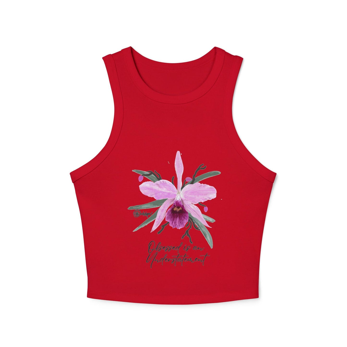Floral Racer Tank Top, Summer Top, Gift for Her, Orchid Graphic Tank, Cute Casual Wear, Inspirational Quote Top