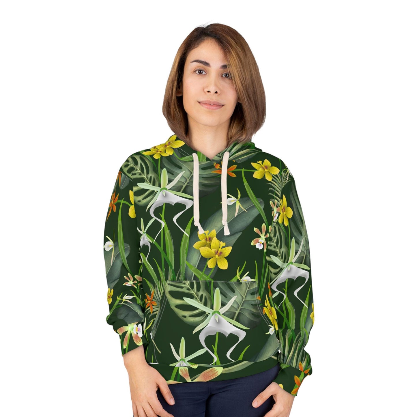 Tropical Floral Unisex Pullover Hoodie, Cozy Casual Wear, Nature Lover Gift, Spring Style, Beach Vibe, Unisex Hoodie