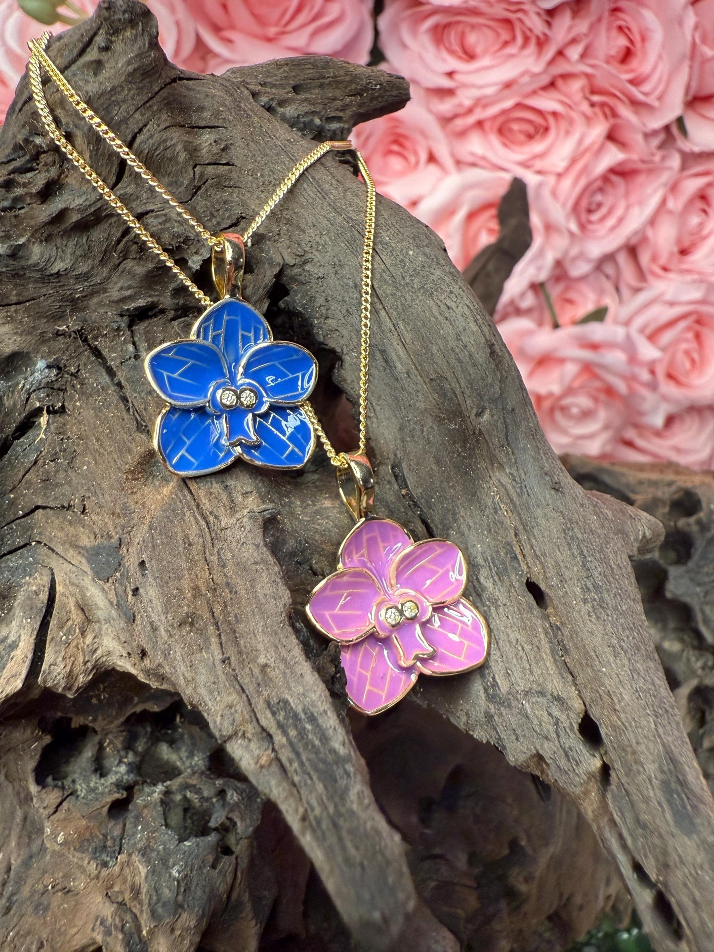 Blue or Purple Orchid Vanda Flower Jewelry โข Vanda Bloomers Collection โข Earrings, Pendant or Ring Gift for Her