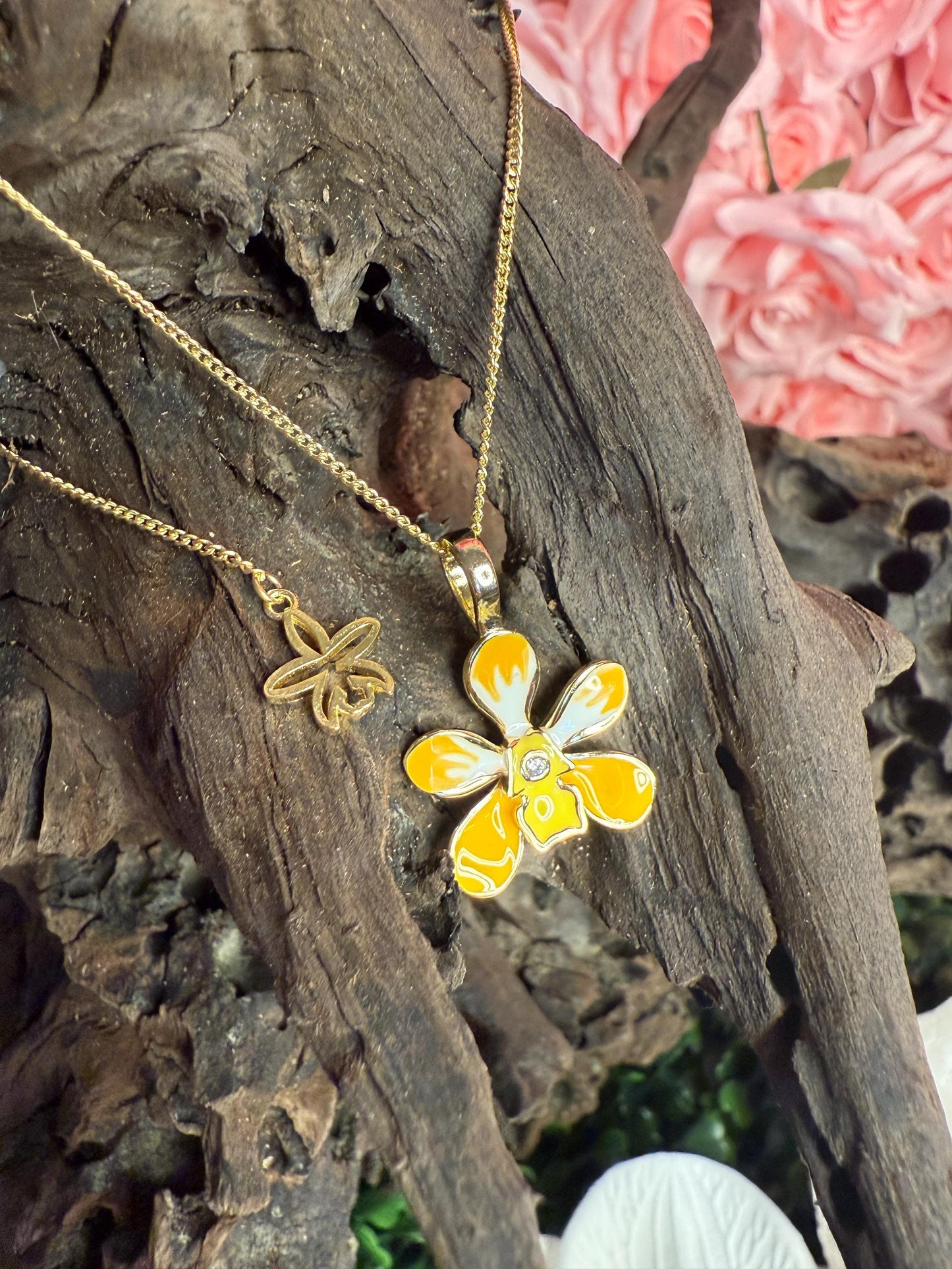 Vanda Butterfly Orchid Vanda Flower Pendant Jewelry • Vanda Muse Collection • Ring Gift for Her