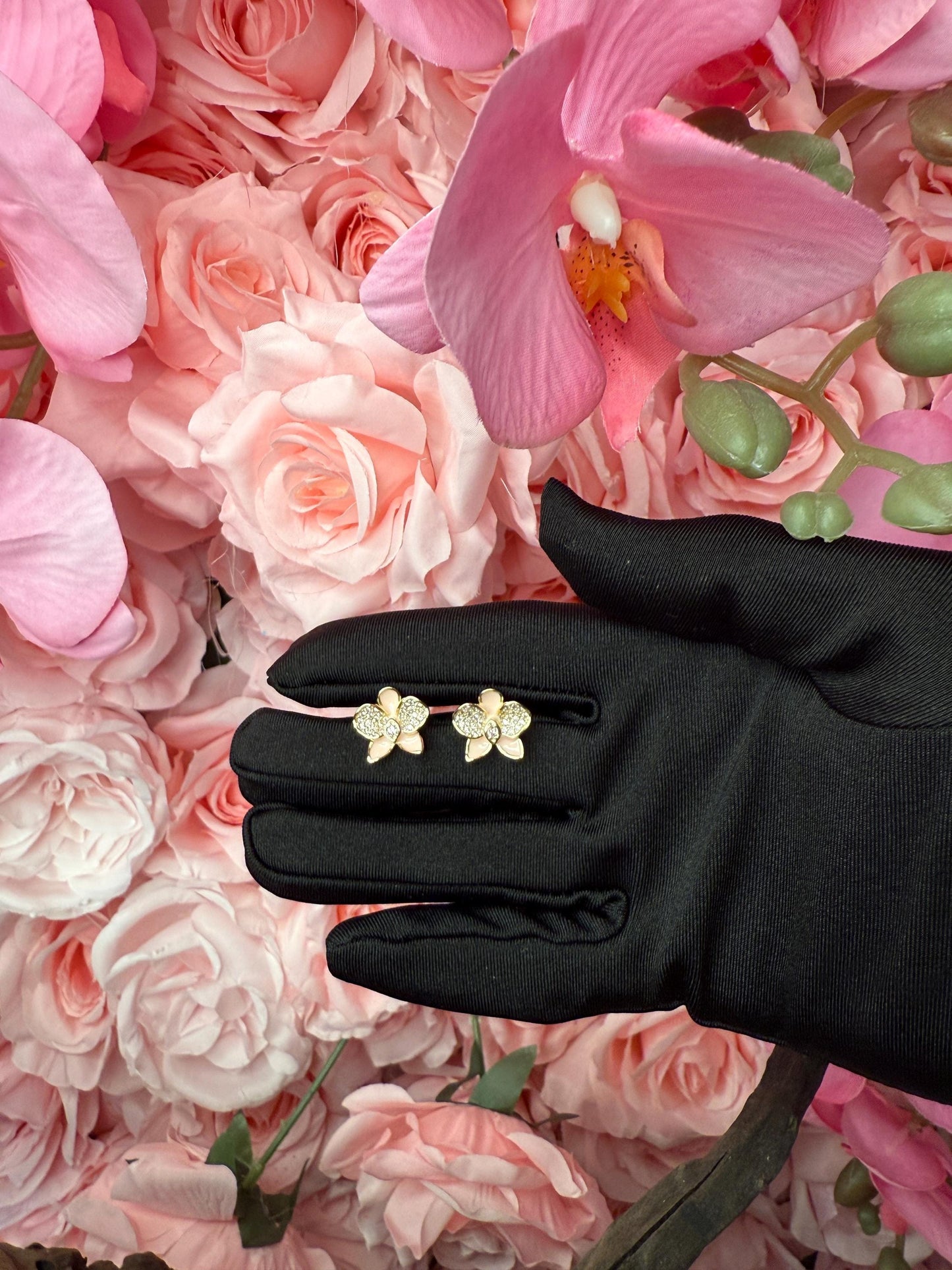 Baby Pink Phalaenopsis Orchid Flower Jewelry Set β’ Flowers Studs β’ Orchid Flower Pendant Necklace β’ Orchid Ring β’ Whispers Glow Collection