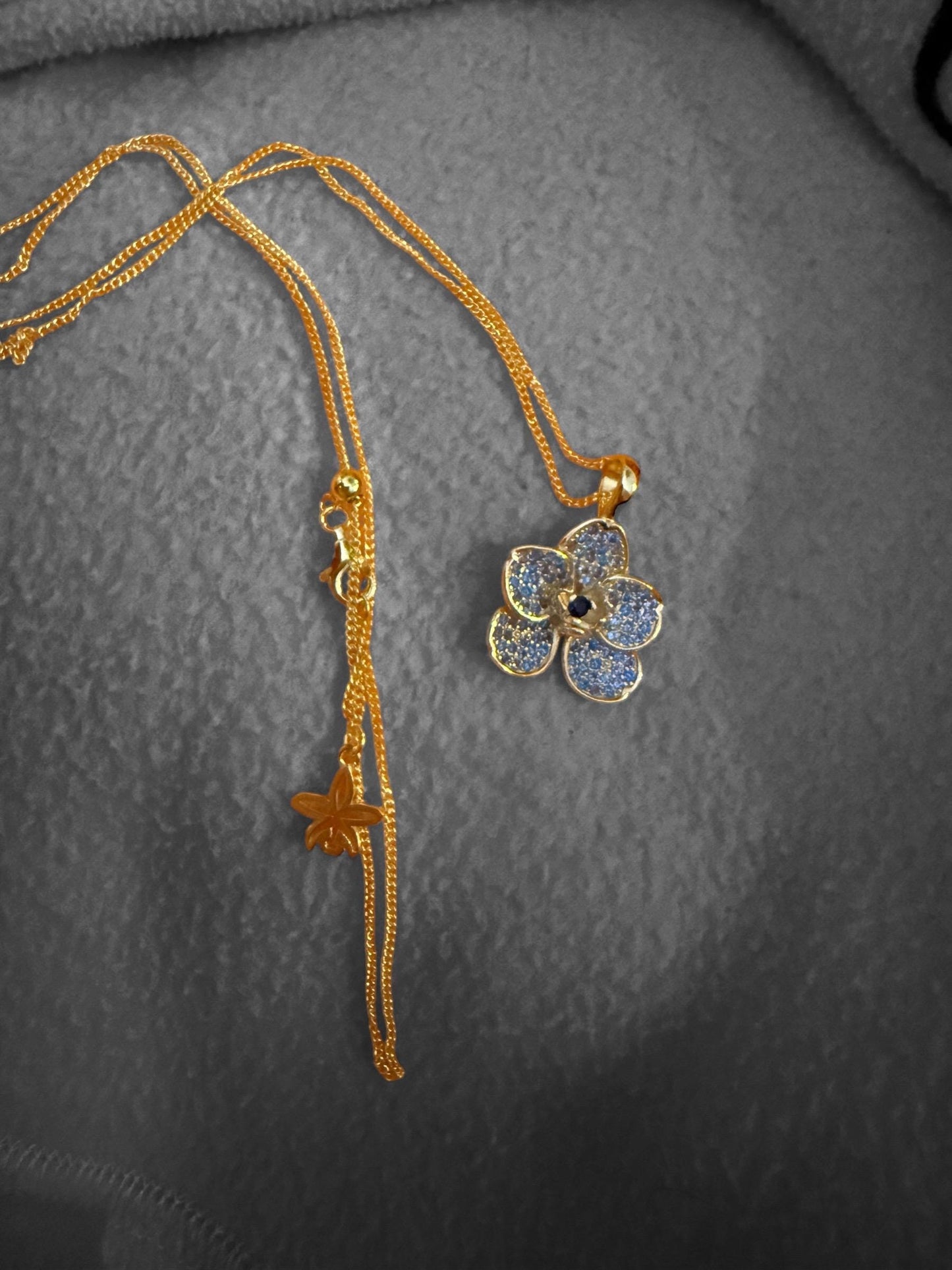 Aqua Blue Zircons Orchid Vanda Flower Jewelry set • Cubic Zirconia Studs or Pendant Necklace • Floral Jewelry Gift