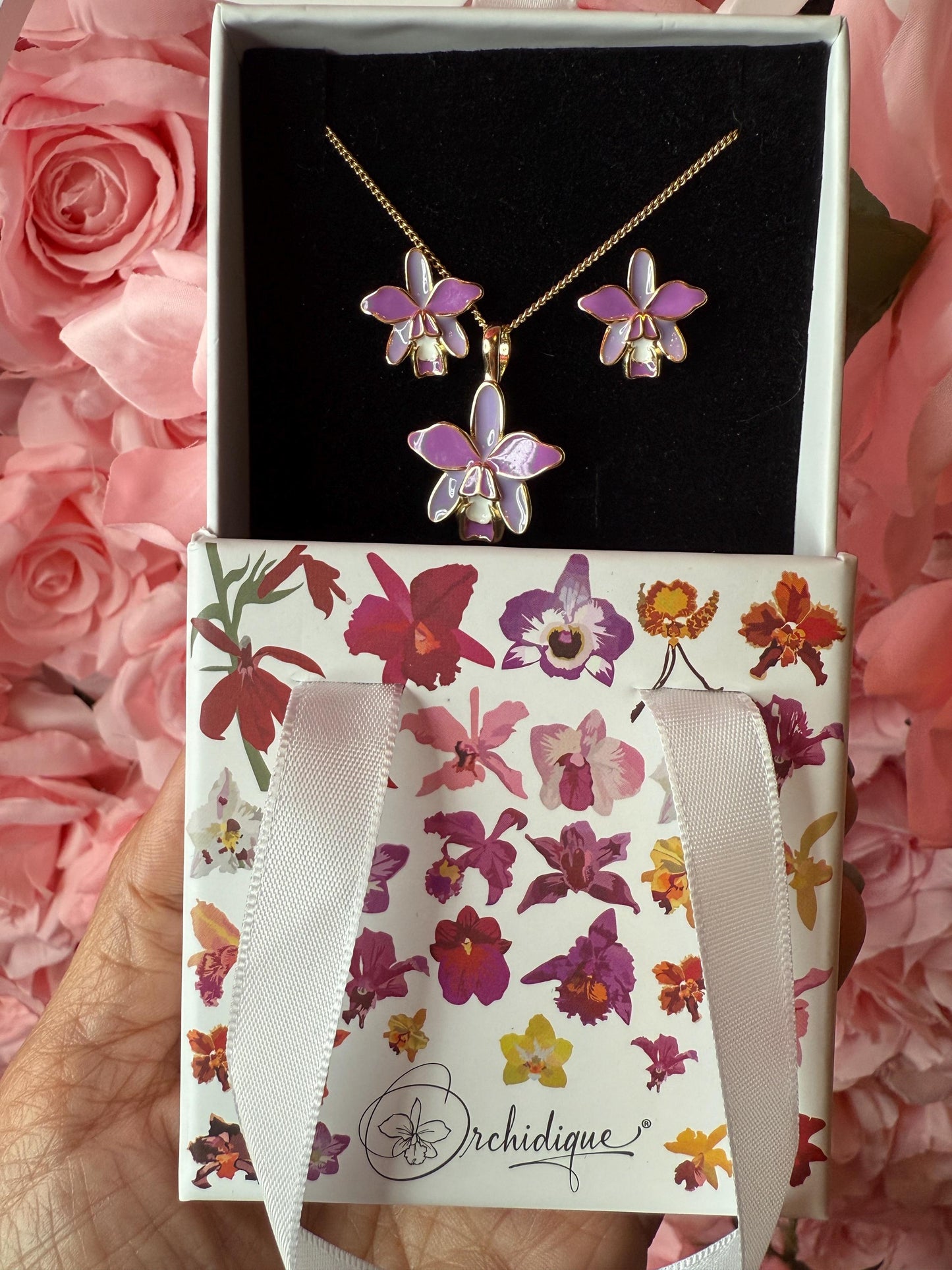 Orchid Jewelry Violecea Rubrea -inspired Pendant or Earrings