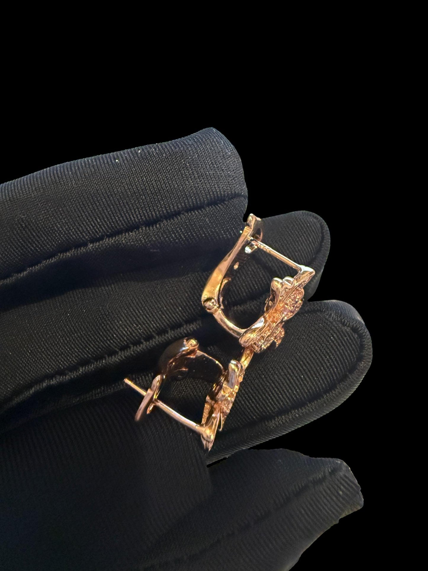 Shimmer Me Cattleya Huggie Stud • Rose Gold Pink Cattleya Earrings