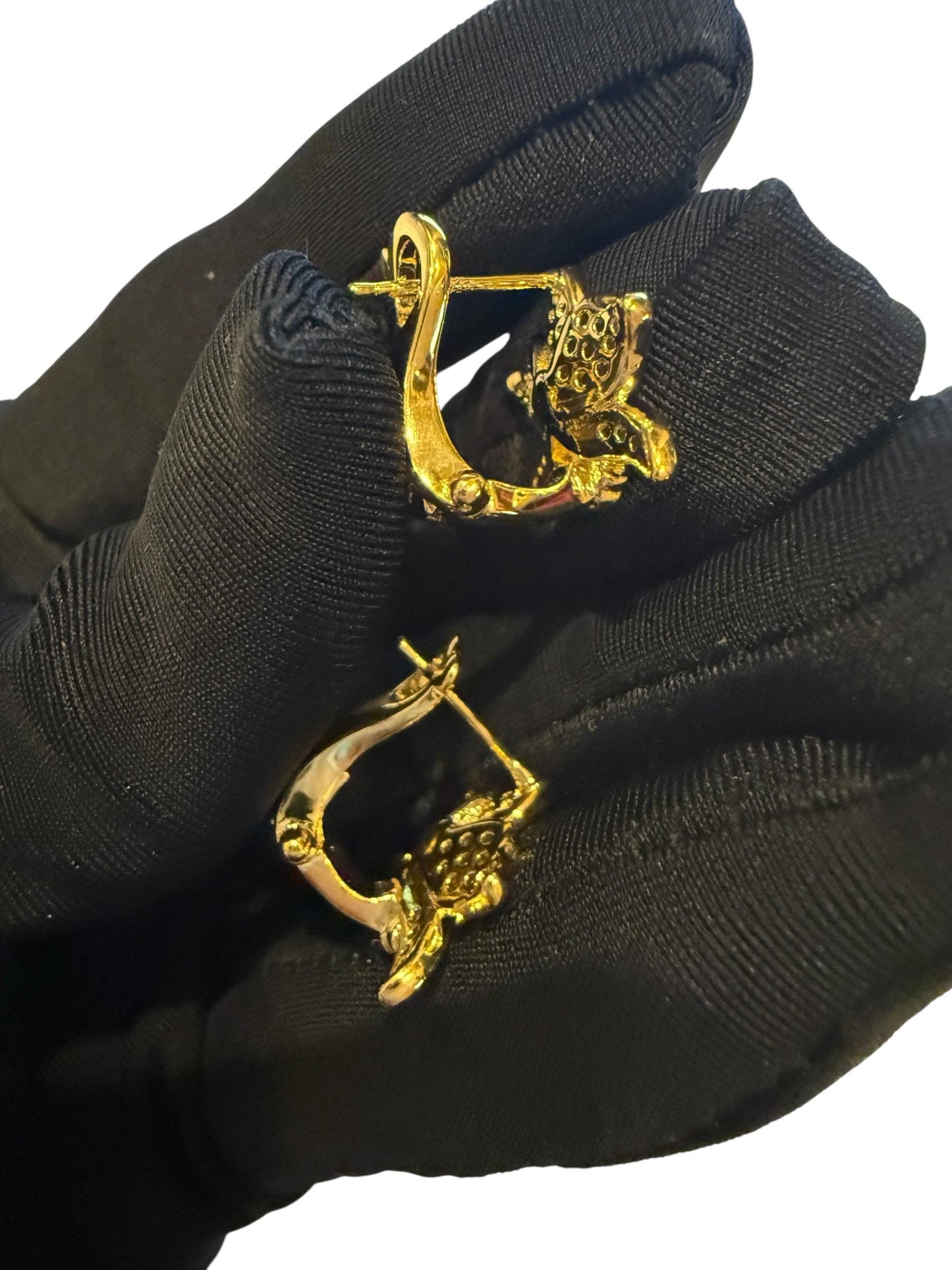 Shimmer Me Cattleya Huggie Stud • Green Emerald Cattleya Earrings