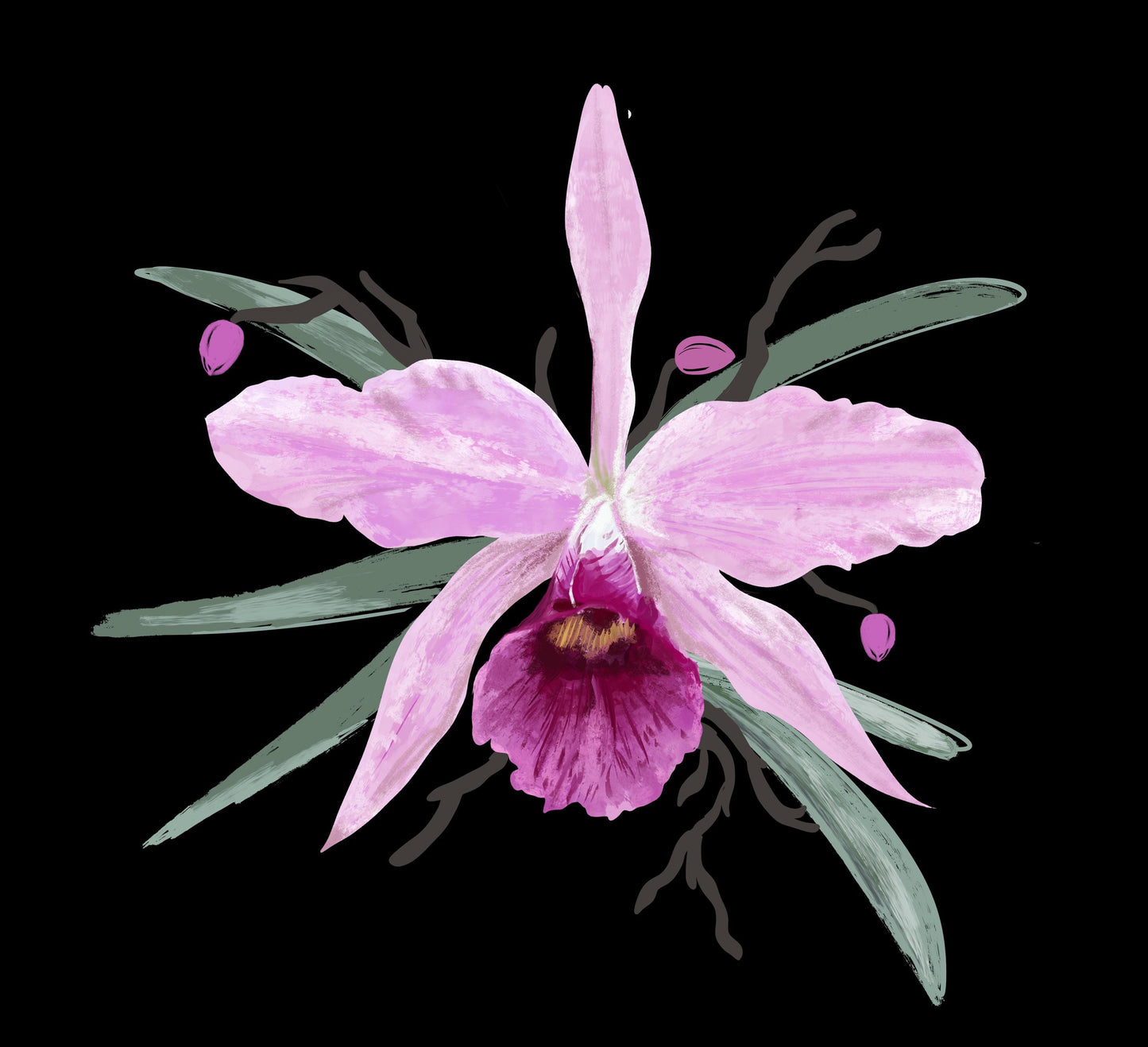 Gold Orchid Earrings • Gold Plated Orchid Studs • Elegant Flower Jewelry