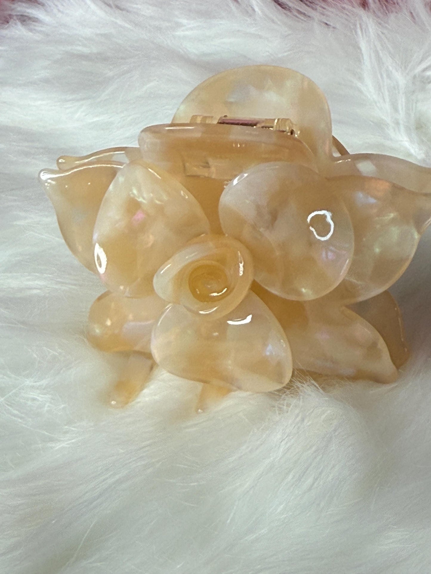 Orchid Hair Claw • Nude Orchid Hair Claw Clip • Wedding Hair Piece • Tropical Orchid Acetate Claw Clip