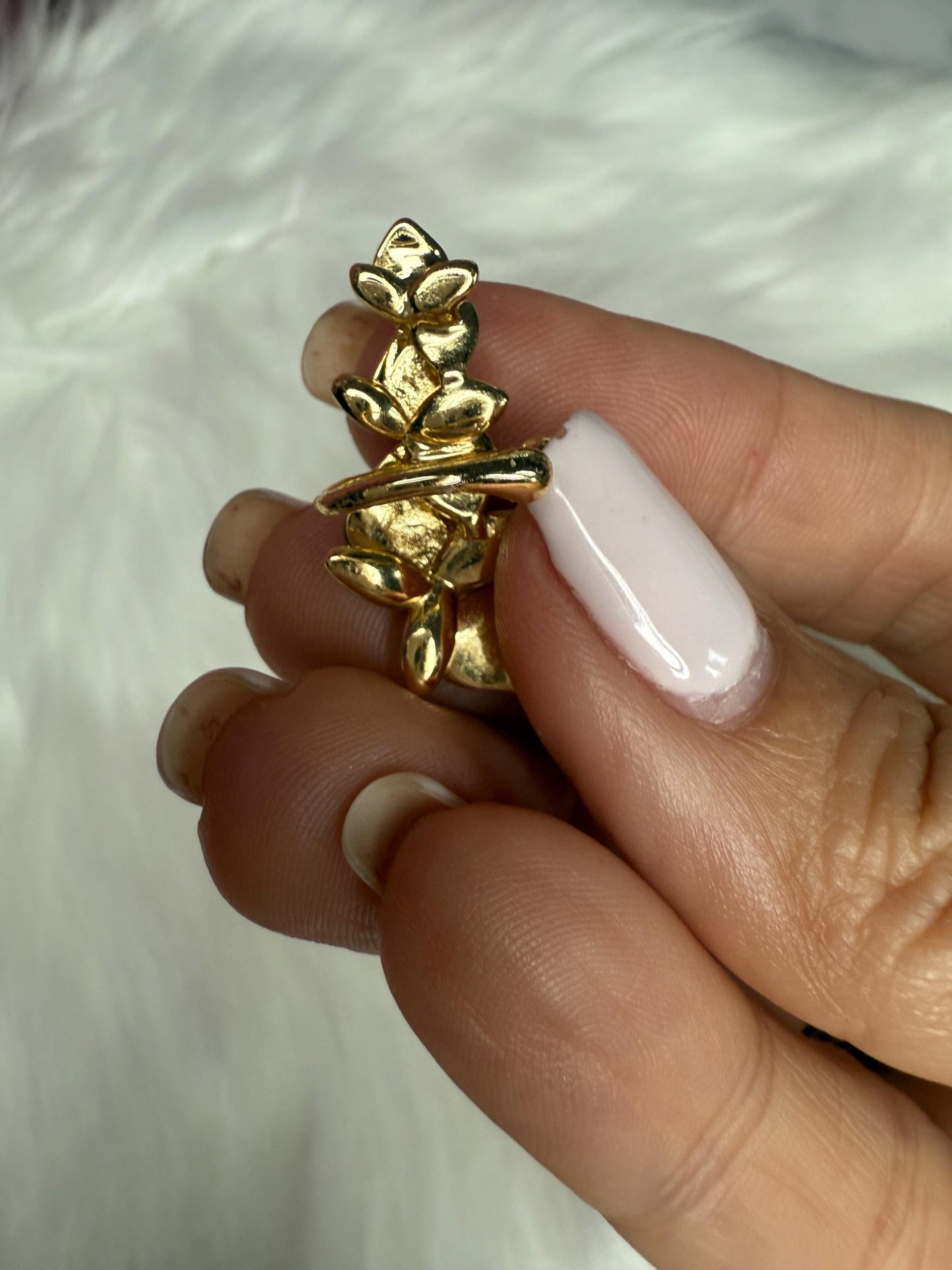 Phalaenopsis Orchid Ear Cuff • French Cuff Style • No Piercing Needed • White Minimalist Jewelry- Copper Gold Plated