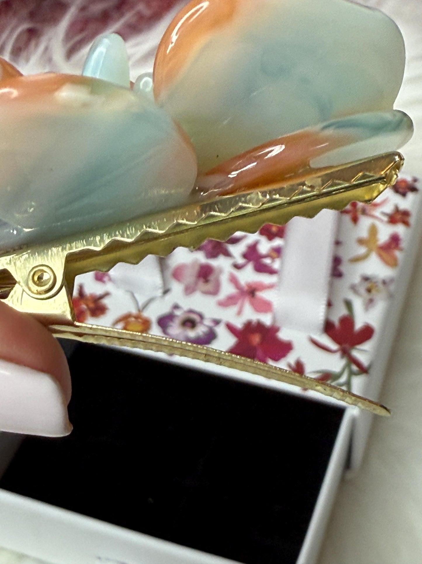 Orchid Hair Barrette • Colorful Blues Orchid Hair Clip • Wedding Hair Piece • Tropical Acetate Clip • Joyeria de Orquídeas