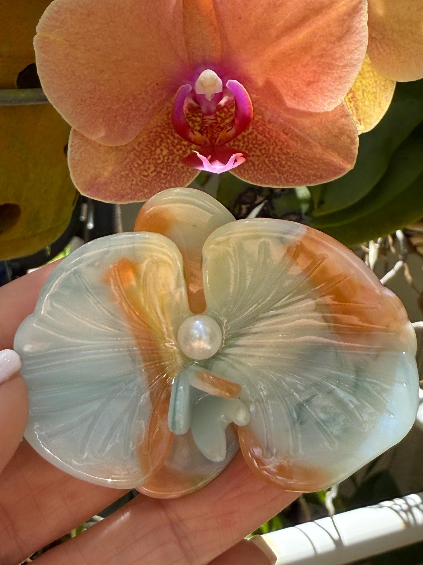 Orchid Hair Barrette • Colorful Blues Orchid Hair Clip • Wedding Hair Piece • Tropical Acetate Clip • Joyeria de Orquídeas