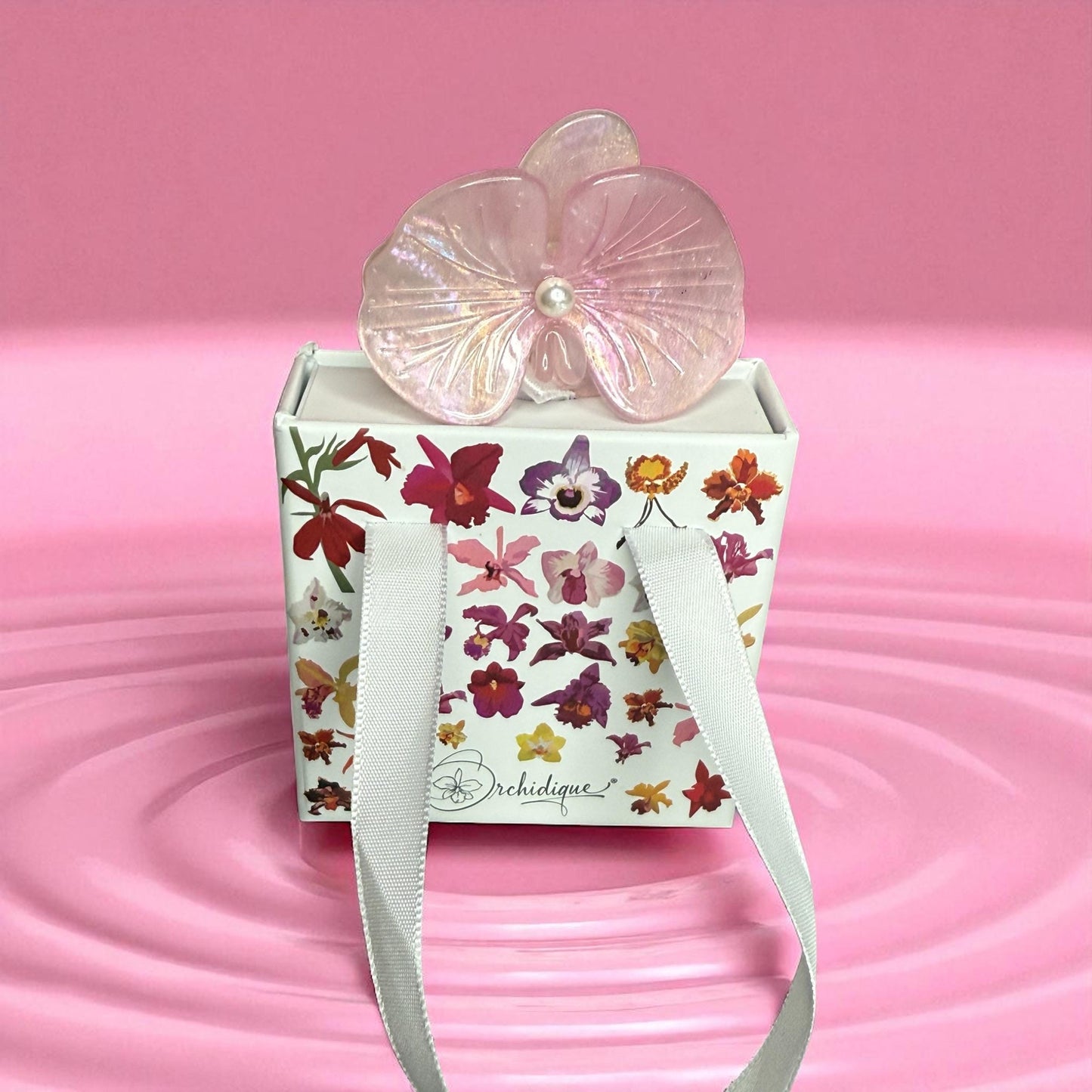 Acetate Orchid Hair Clip Phalaenopsis Hair Barrette • Pink Flower Hair Accessory • Unique Botanical Clip