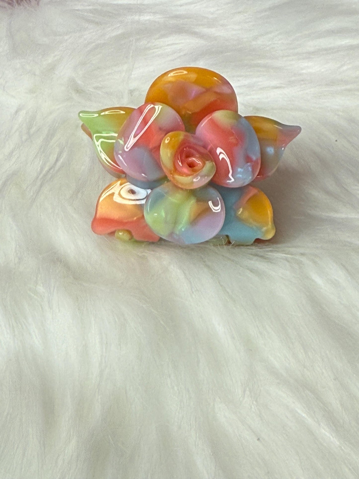 Colorful Mini Orchid Hair Claw Clip: Flower Hair Accessory