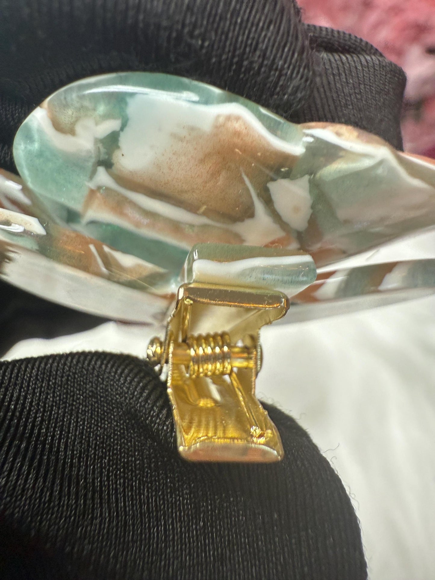 Orchid Hair Clip: Tropical Aqua Floral Barrette