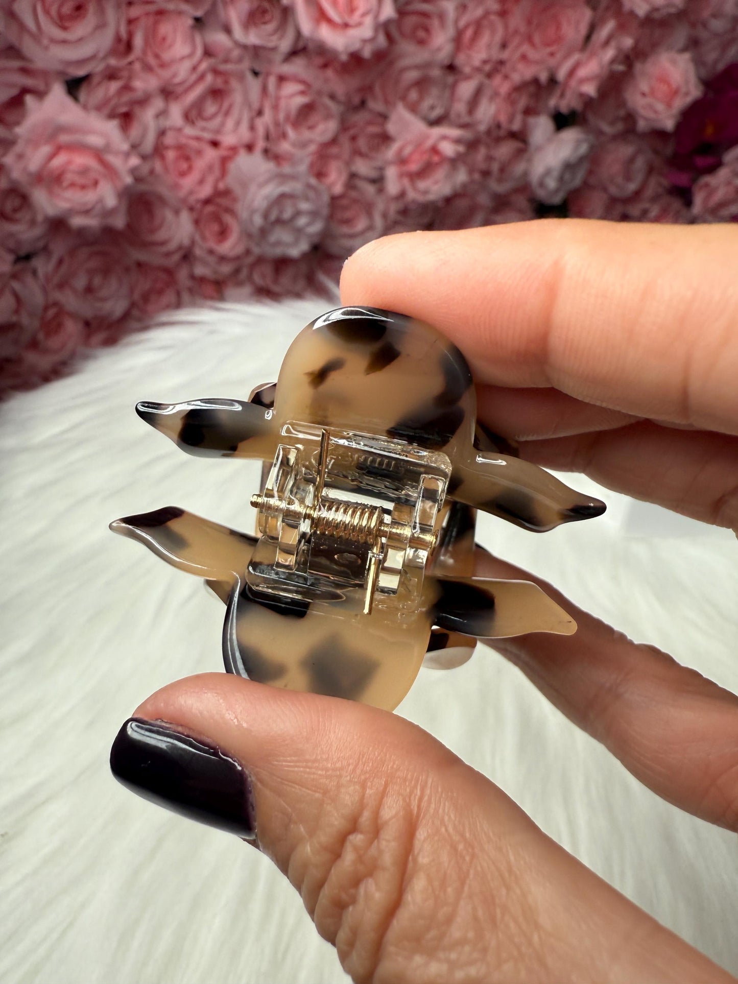 Cameo Milk Mini Orchid Hair Claw Clip: Flower Hair Accessory