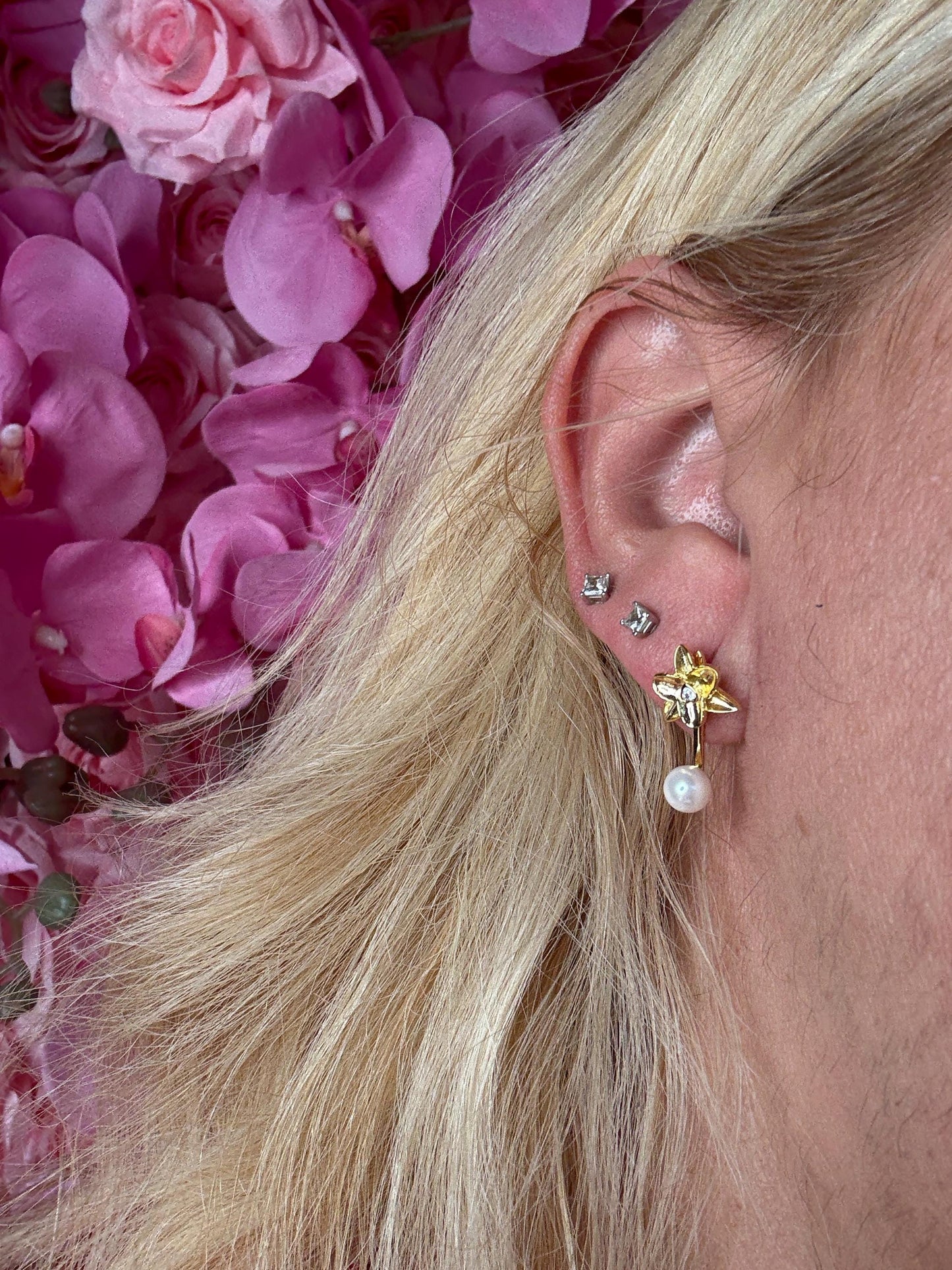 Pearl Jacket for Earrings • Versatile Earring Enhancer • Stud Earring Transformer