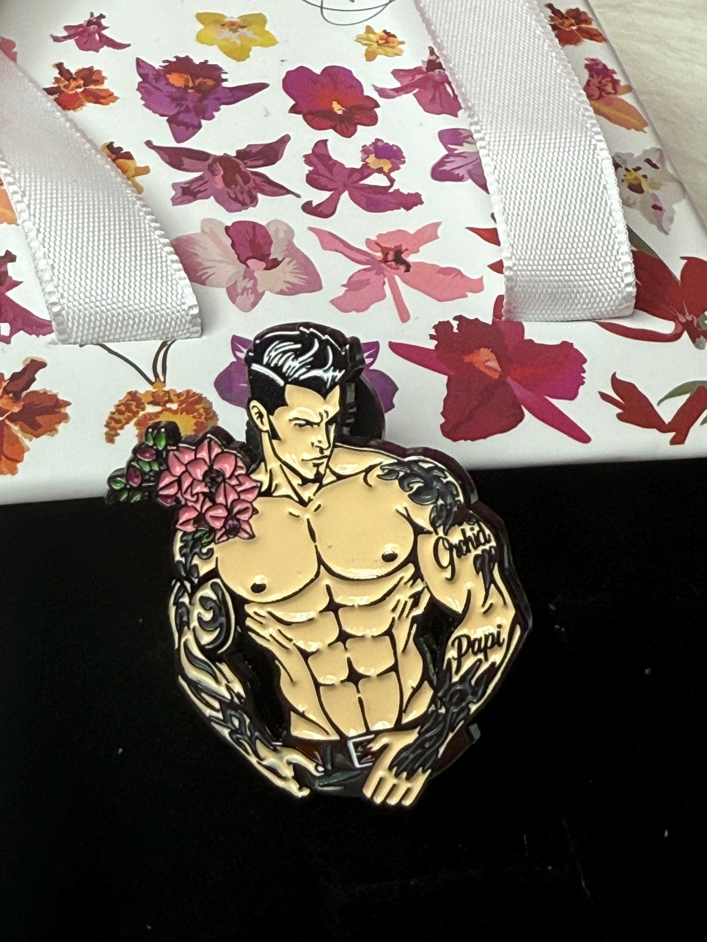 Orchid Muscle Man Papi Pin - Orchid Papi Pin Brooch