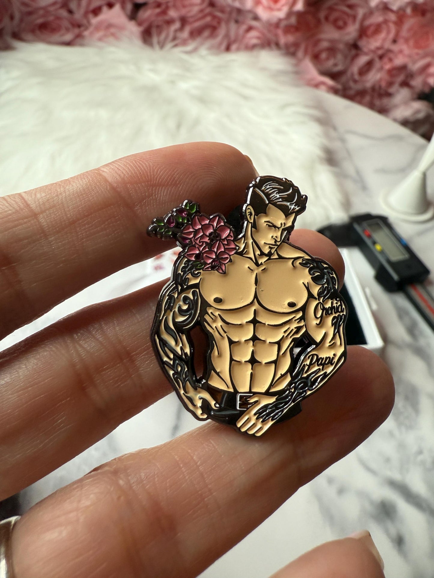 Orchid Muscle Man Papi Pin - Orchid Papi Pin Brooch