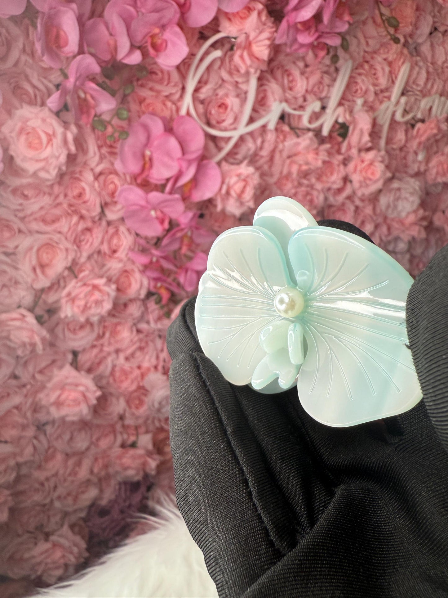 Orchid Hair Barrette • Blue Orchid Hair Clip • Wedding Hair Piece • Tropical Clip • Joyeria de Orquídeas