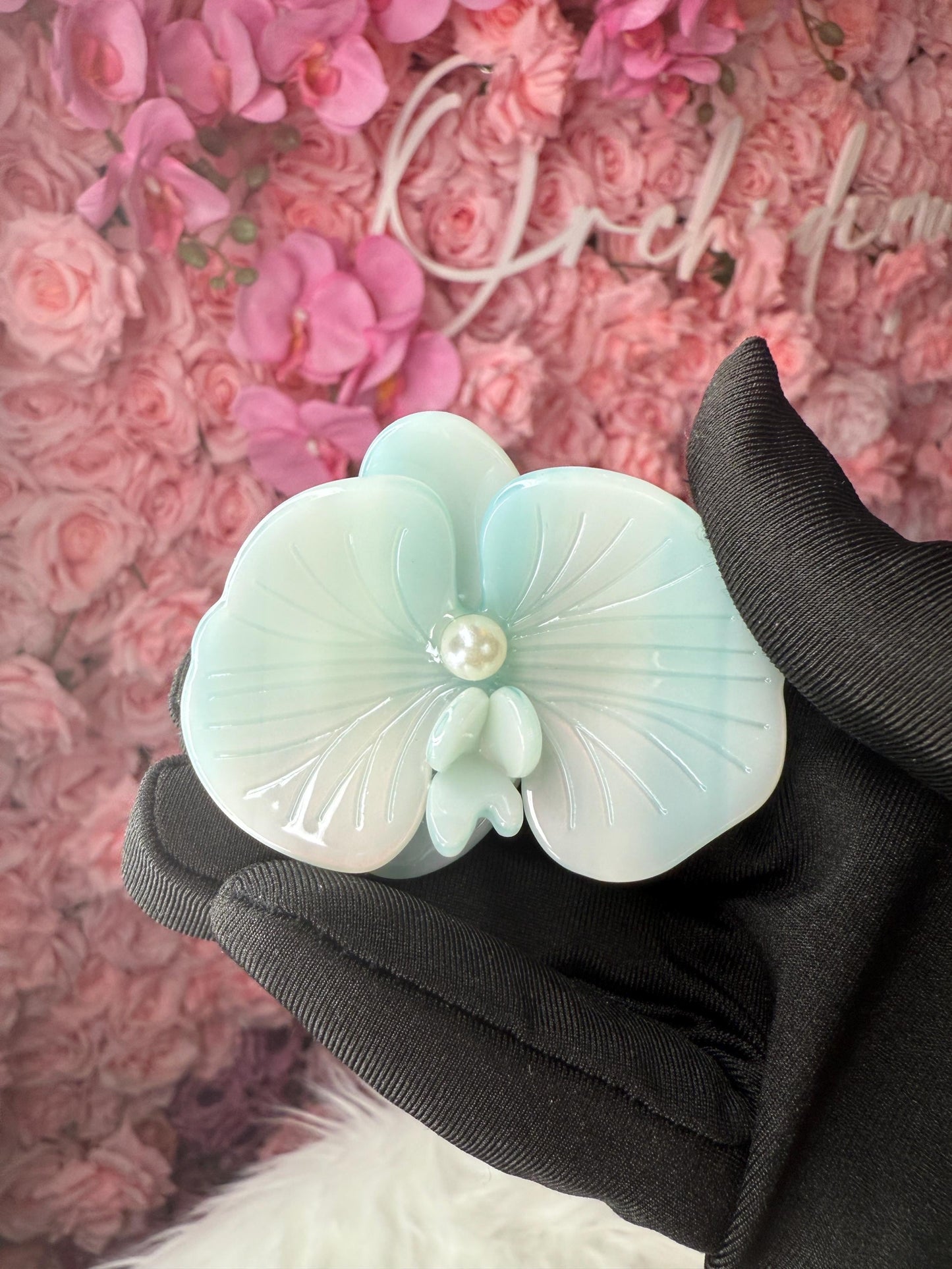 Orchid Hair Barrette • Blue Orchid Hair Clip • Wedding Hair Piece • Tropical Clip • Joyeria de Orquídeas