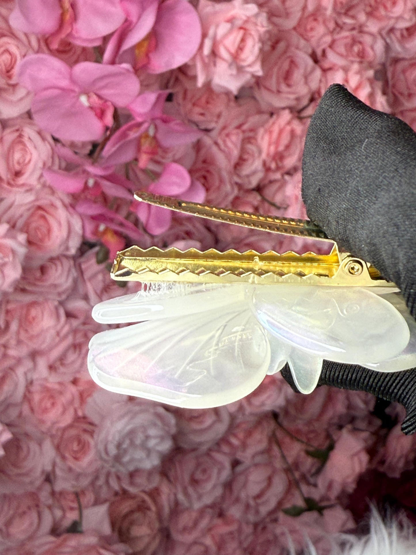 Orchid Hair Barrette • Clear Lavendar Iridescence Orchid Hair Clip • Wedding Hair Piece • Tropical Clip • Joyeria de Orquídeas