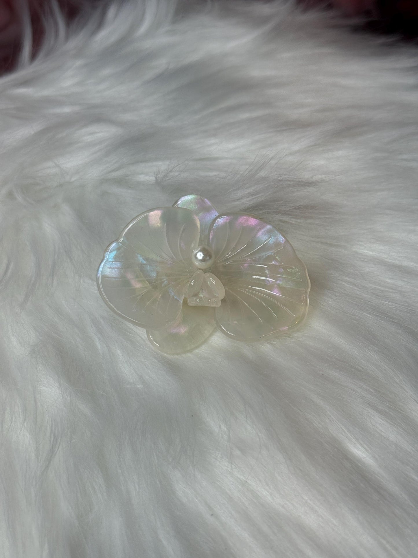 Orchid Hair Barrette • Clear Lavendar Iridescence Orchid Hair Clip • Wedding Hair Piece • Tropical Clip • Joyeria de Orquídeas