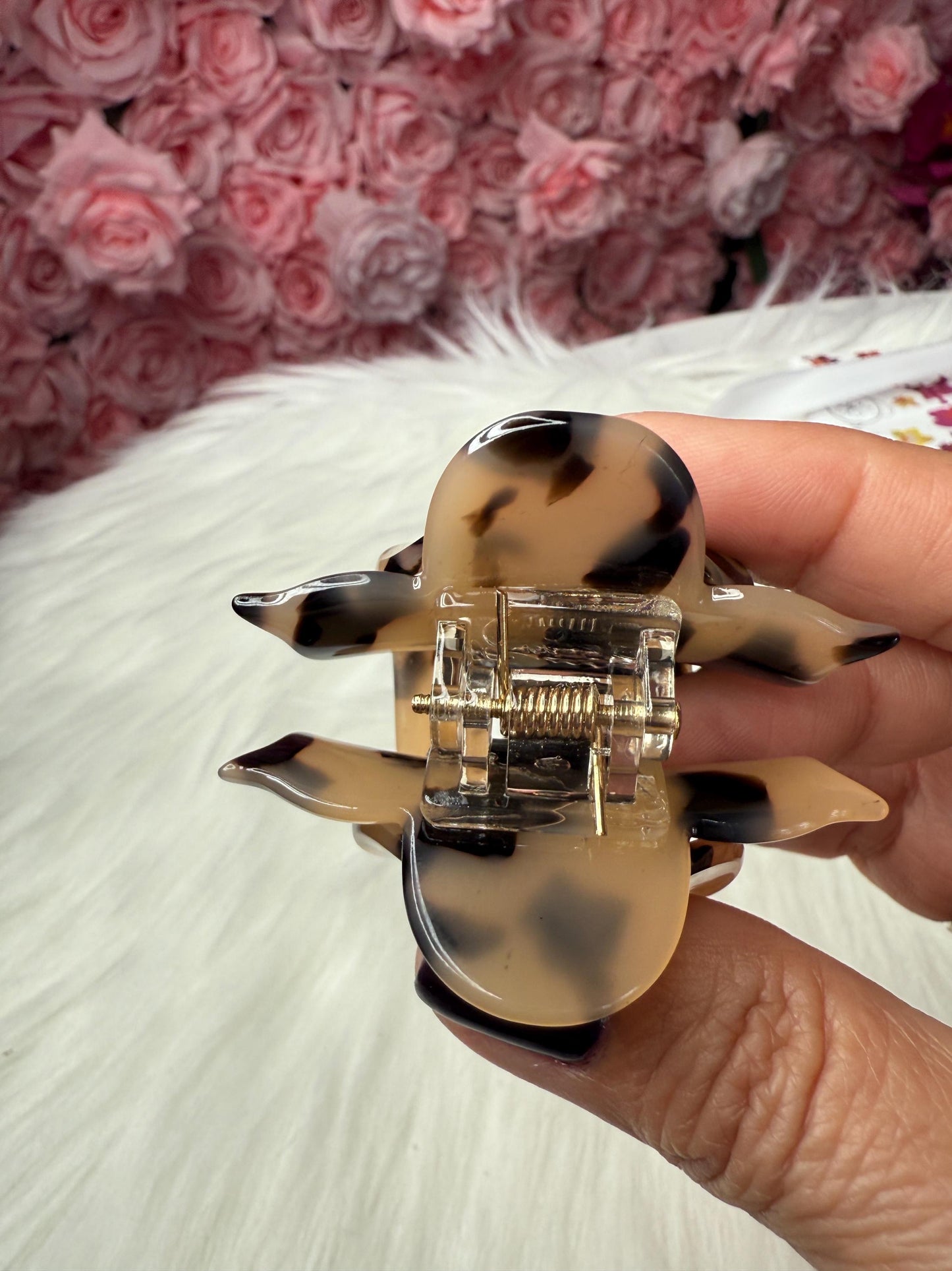 Cameo Milk Mini Orchid Hair Claw Clip: Flower Hair Accessory