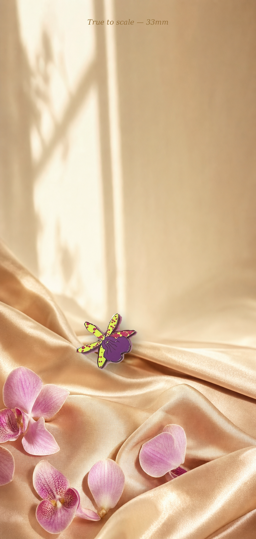 Brassocattleya Hippoclamia Enamel Pin — Orchidique view 7