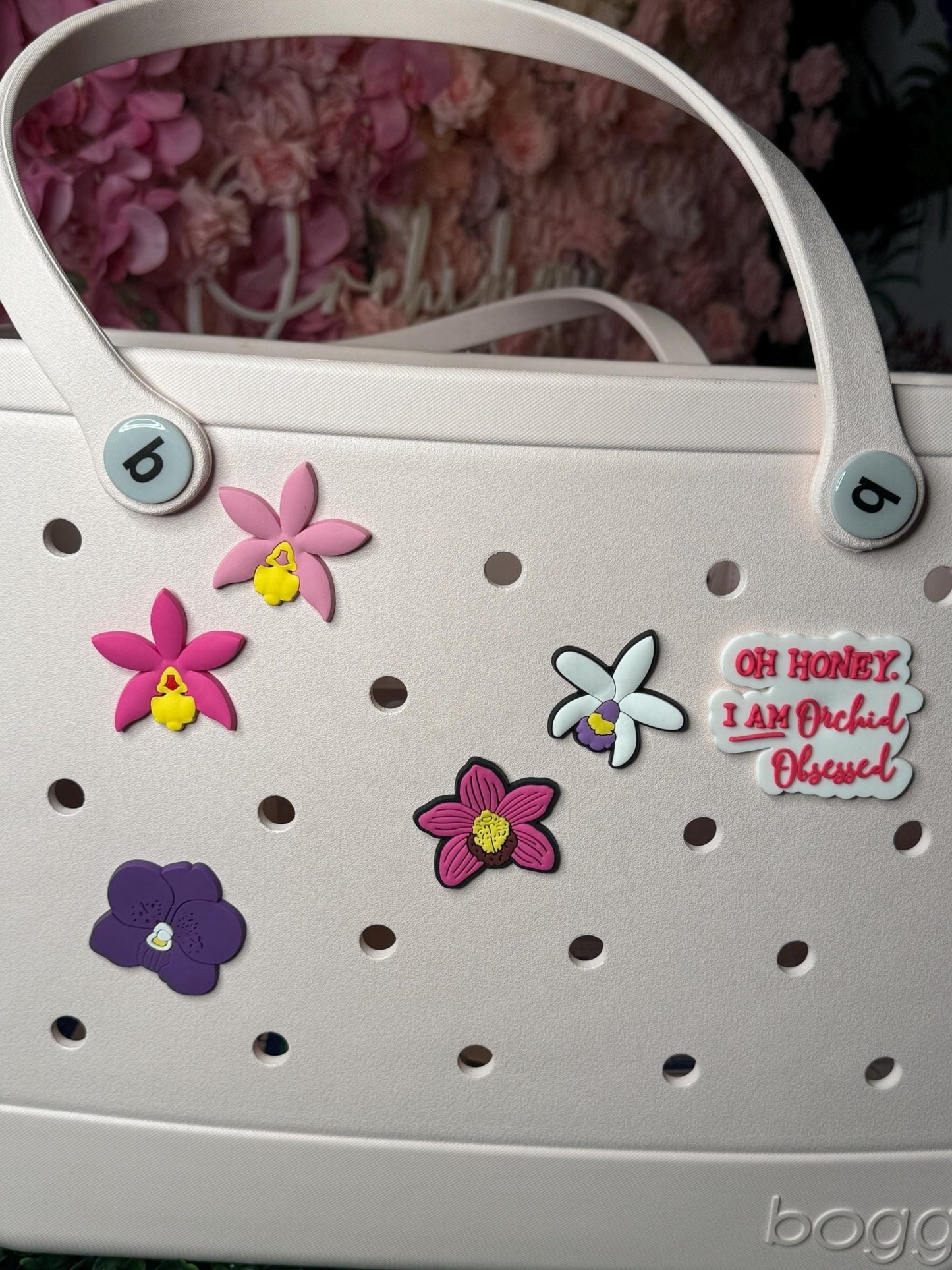 Oh Honey, I'm Orchid Obsessed - Bogg compatible Charms: Orchid Edition - Orchid Charms for Purses - Orchidique