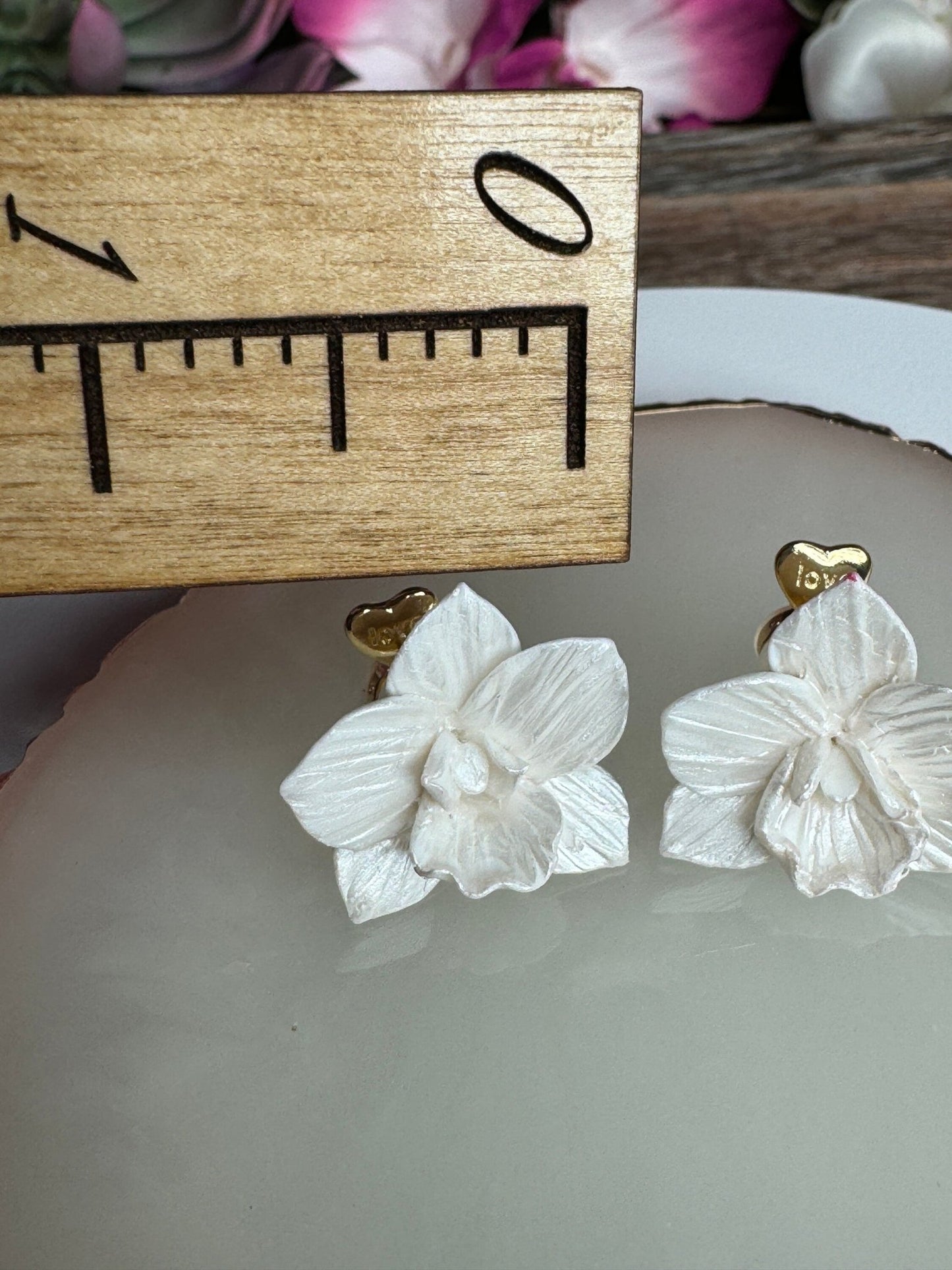 Orchidique™ Pearl Phalaenopsis Orchid Earrings • Unique Handmade Floral Jewelry • Bridal Party Gift - Orchidique