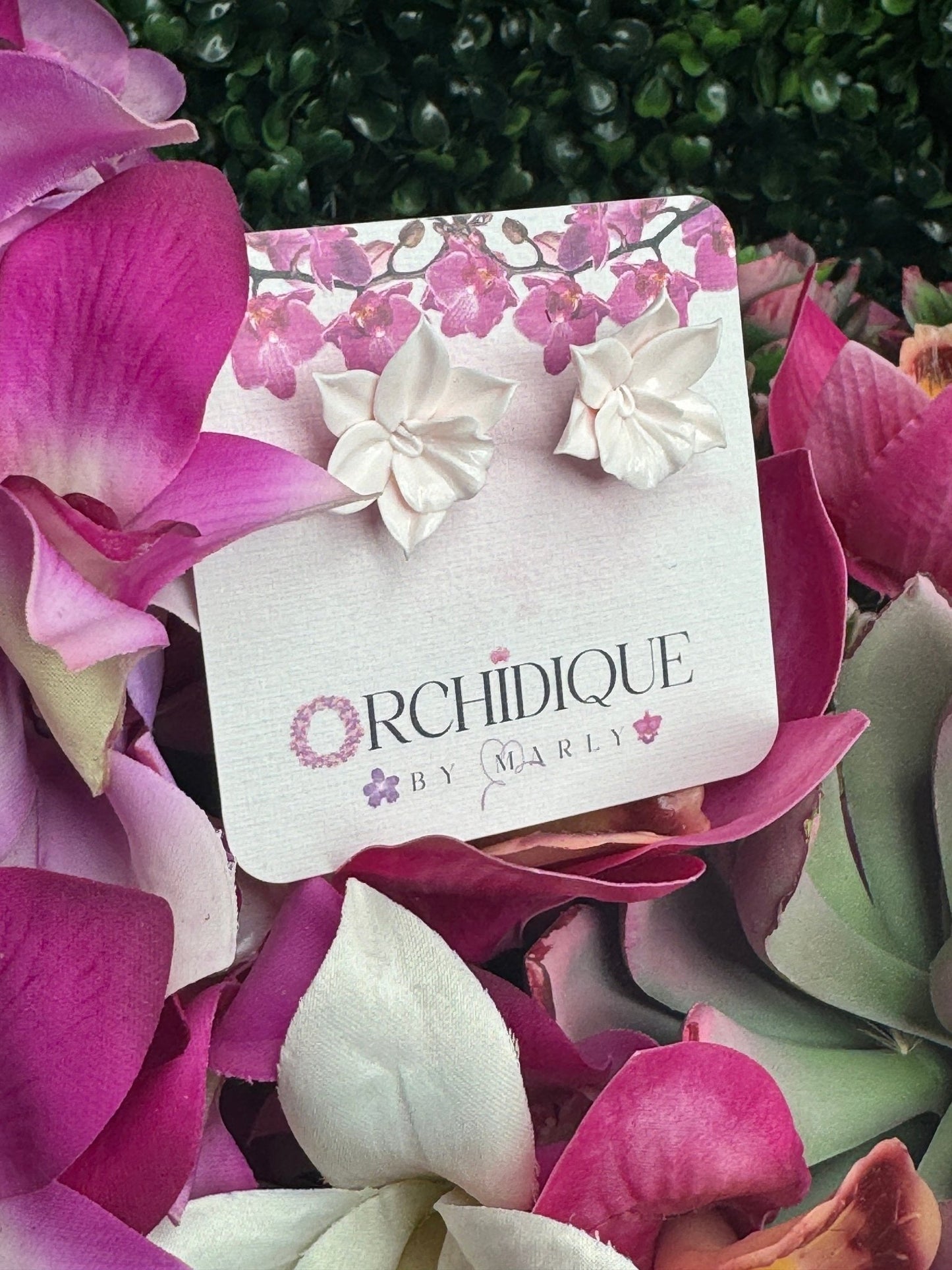 Pink Orchid Flower Earrings • Delicate Floral Jewelry • Unique Gift for Her • Wedding Jewelry • Flower Earrings - Orchidique