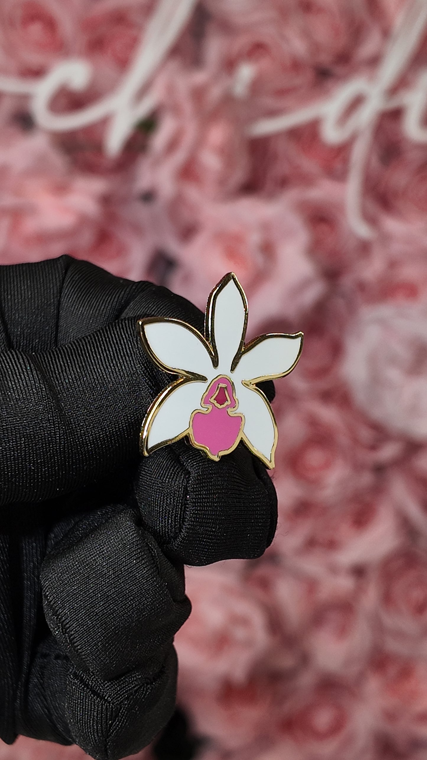 Cattleya Orchid Flower Enamel Lapel Pin - Orchidique
