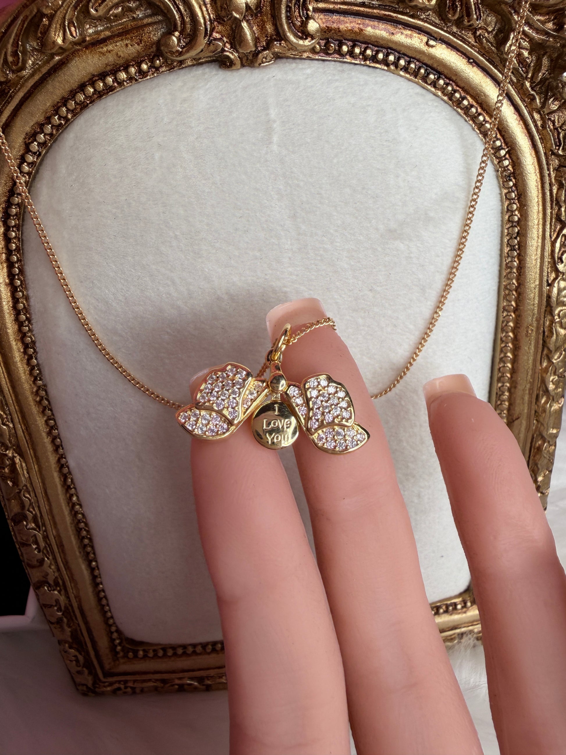 The Locket Collection: Dendrobium Gold 14k Orchid Locket Pendant Necklace –"I Love You," "Te Amo," or "Je T'aime" - Orchidique