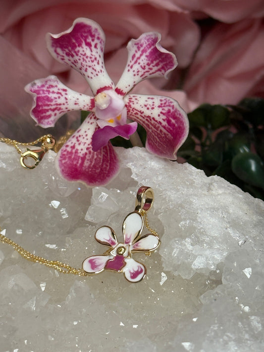 Vanda Loke-inspired Orchid Vanda Flower Pendant Jewelry