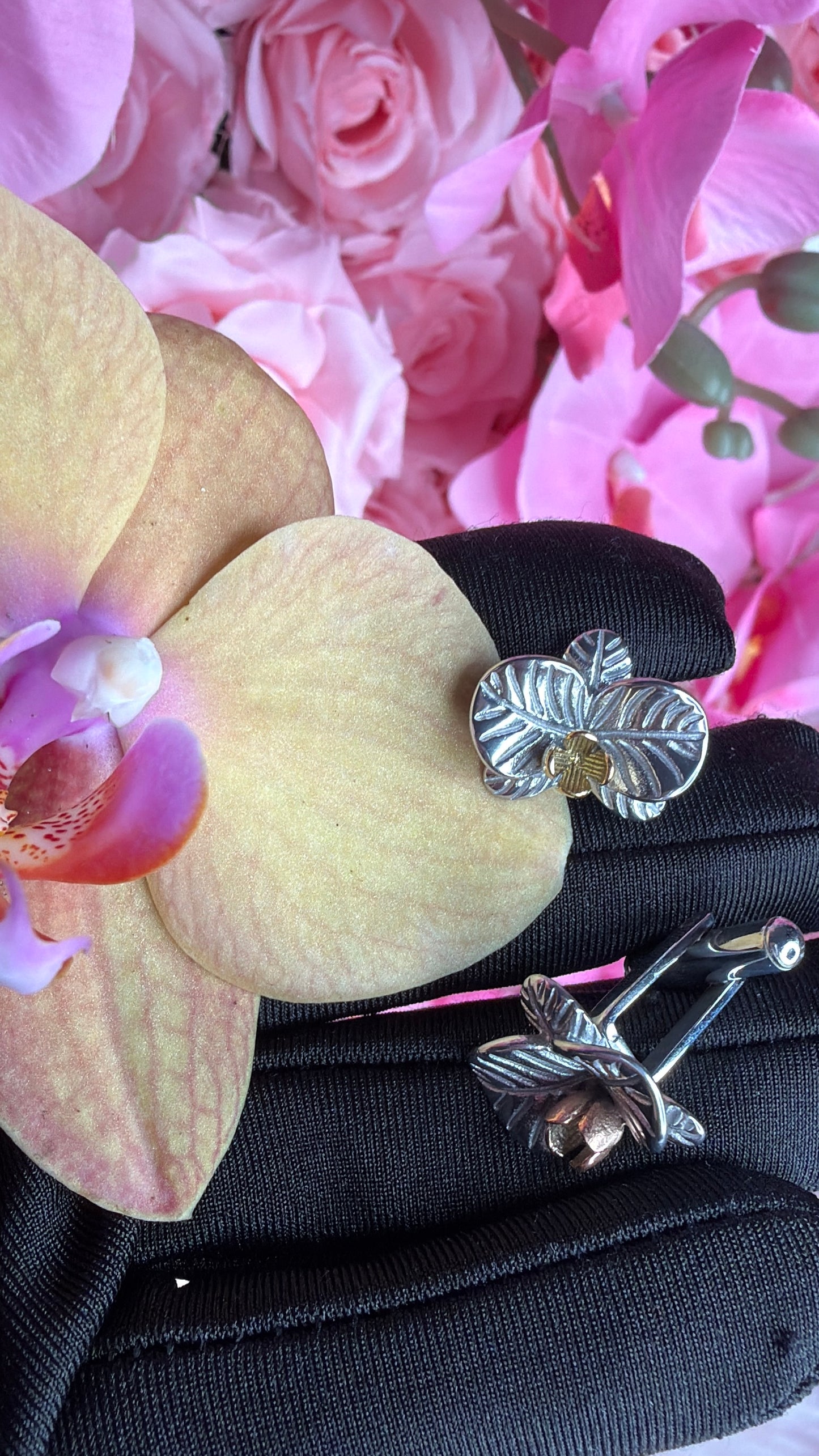 Stainless Steel Orchid Cufflinks - Orchidique