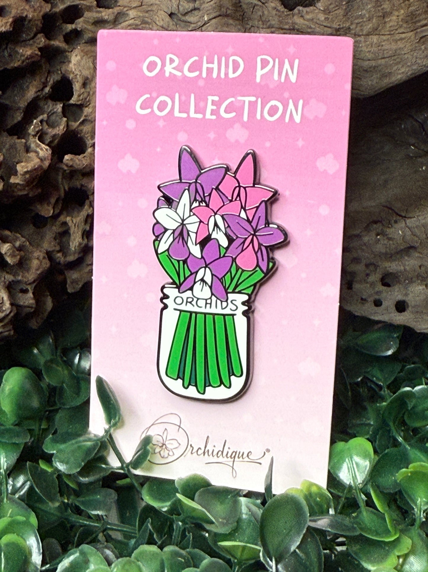 Orchid Bouquet of Bloom: Hard Enamel Pin Brooch