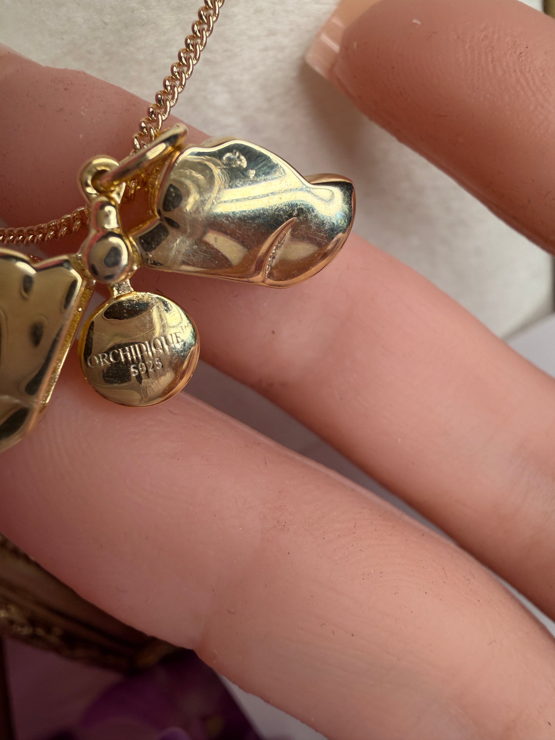 The Locket Collection: Dendrobium Gold 14k Orchid Locket Pendant Necklace –"I Love You," "Te Amo," or "Je T'aime" - Orchidique