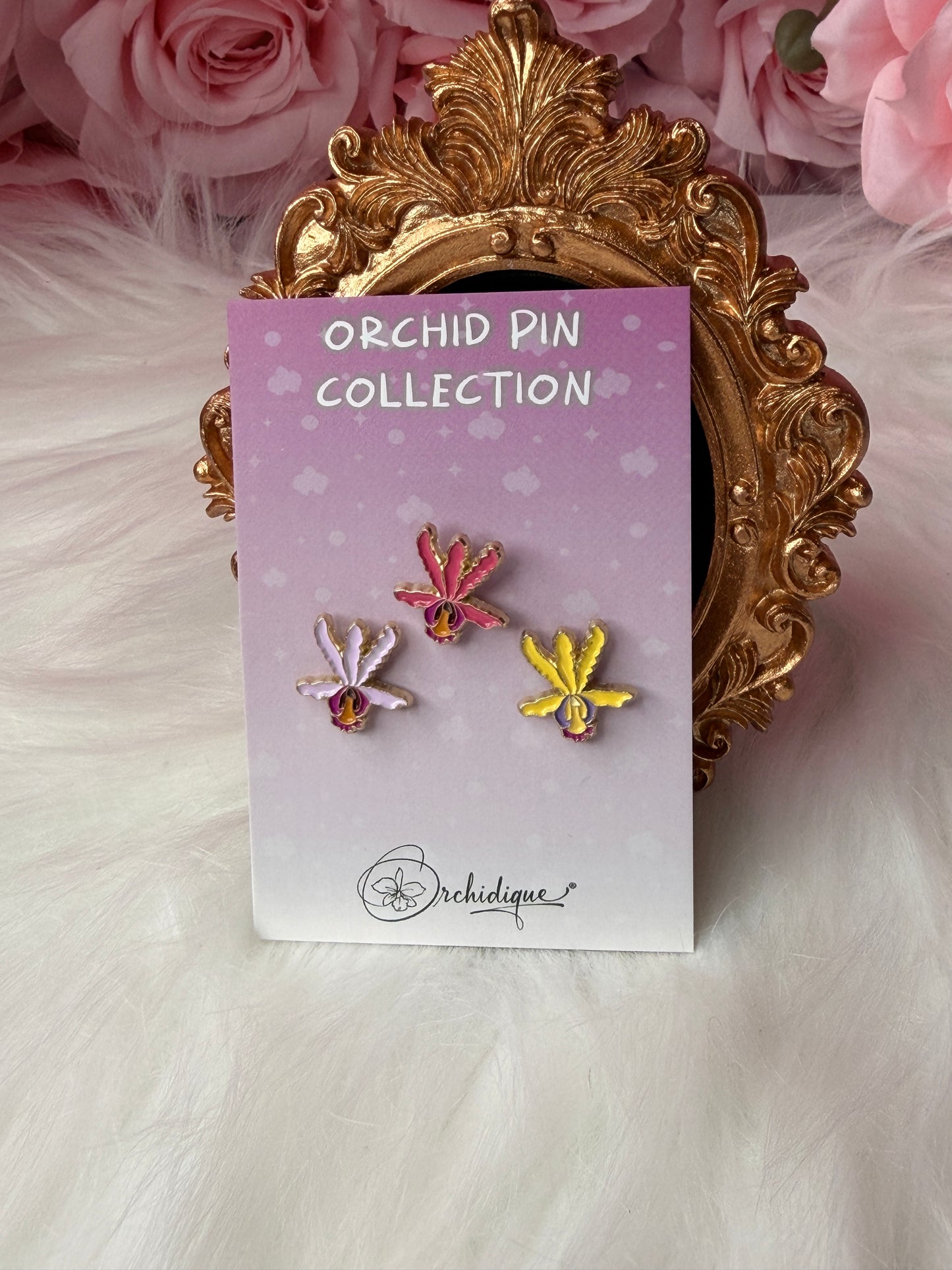 Mini Shomburgkia-inspired Orchid Flower Enamel Pin- Inspired from Myrm Thomsoniana orchid - Orchidique